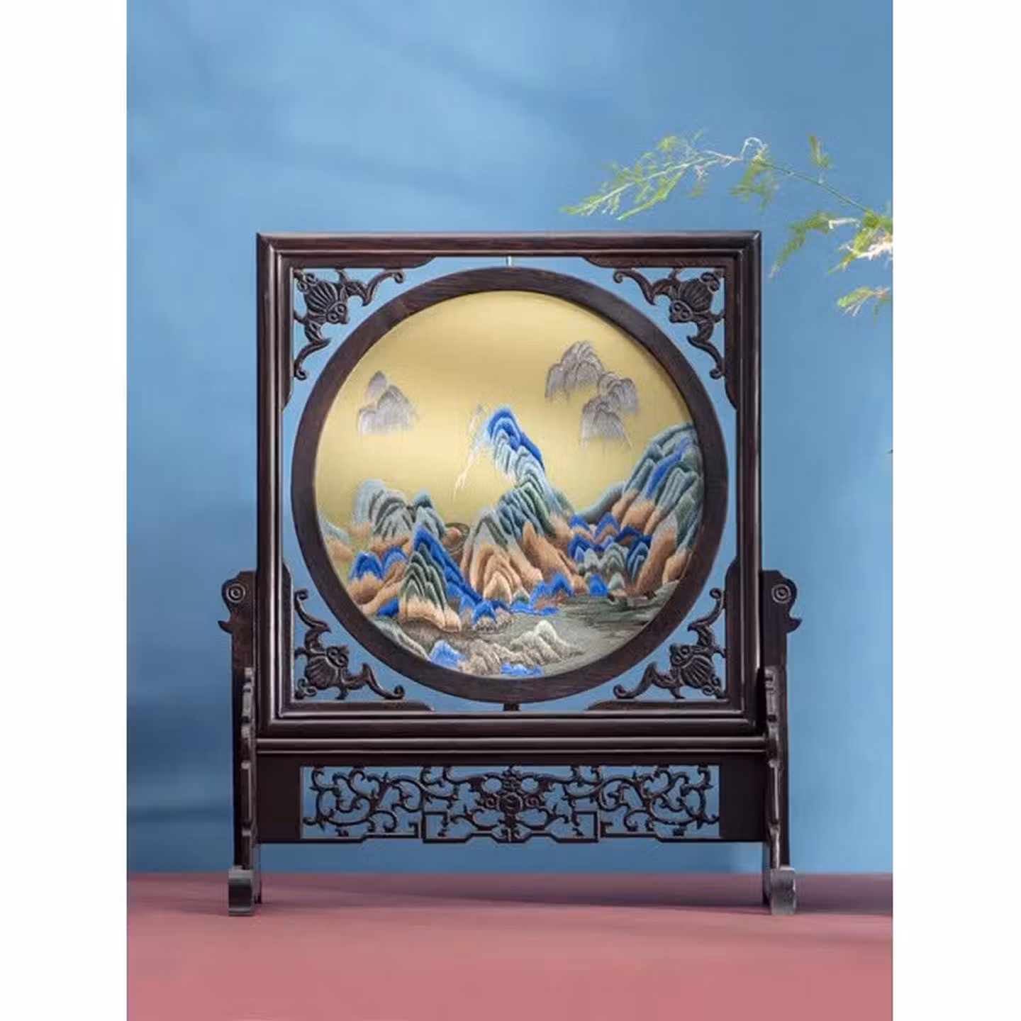 Handmade Double-Sided Su Embroidery Screen